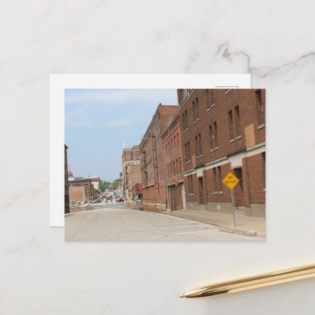 Postal Buildings and NO OUTLET in Burlington, Iowa (Anverso/Reverso In Situ)
