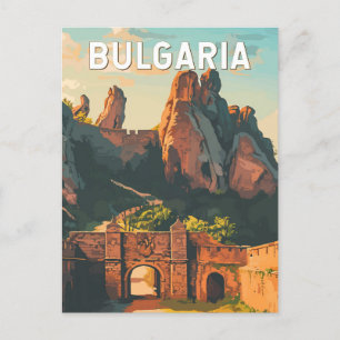 Postal Bulgaria Ilustracion Viaje Arte Vintage
