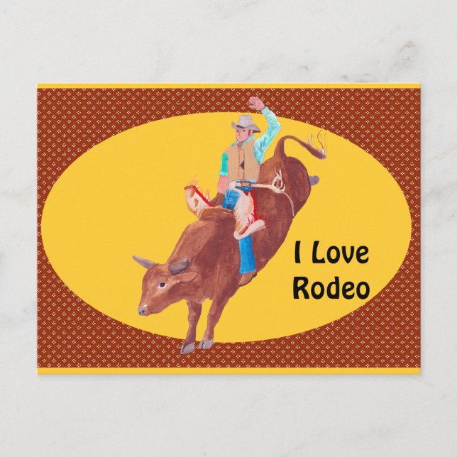 Postal Bull Rider ~ I Love Rodeo (Anverso)