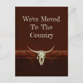 Postal Bull Skull Brown Country Western Style Moving