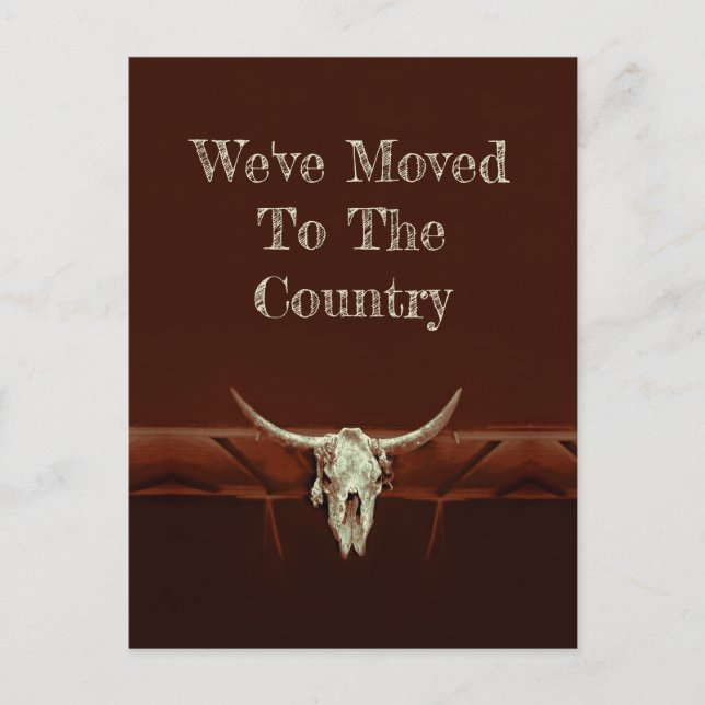 Postal Bull Skull Brown Country Western Style Moving (Anverso)