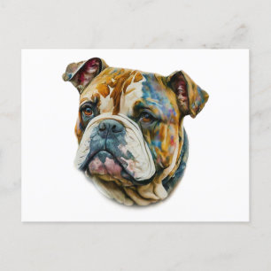 Postal Bulldog acuarela
