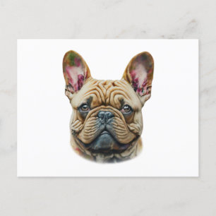 Postal Bulldog acuarela francés