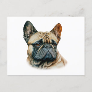 Postal Bulldog acuarela francés