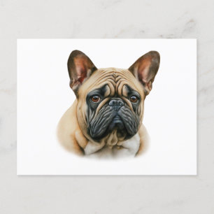 Postal Bulldog acuarela francés