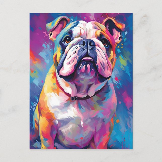 Postal Bulldog colorido (Anverso)