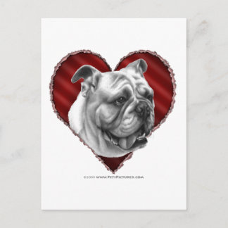 Postal Bulldog con corazón