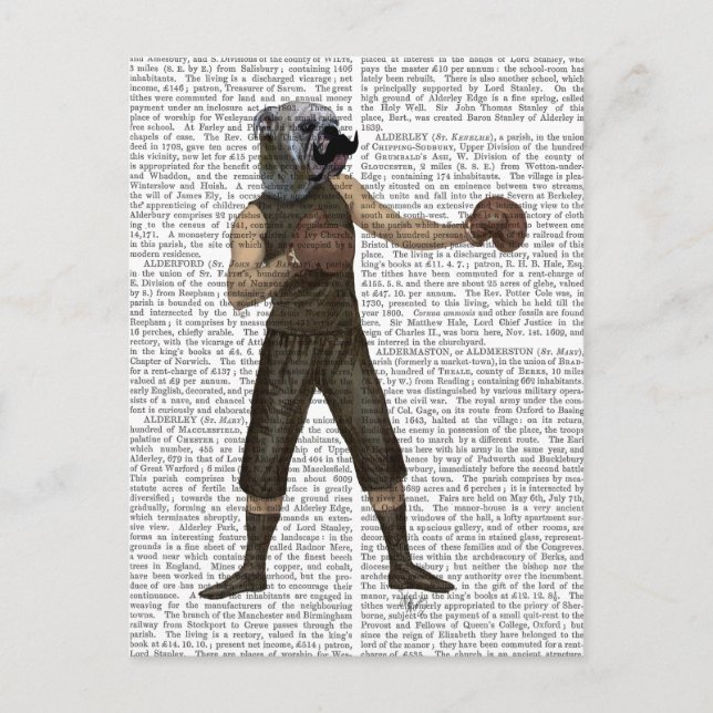 Postal Bulldog de boxeo lleno (Anverso)