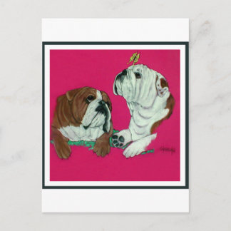 Postal Bulldog Duo en inglés
