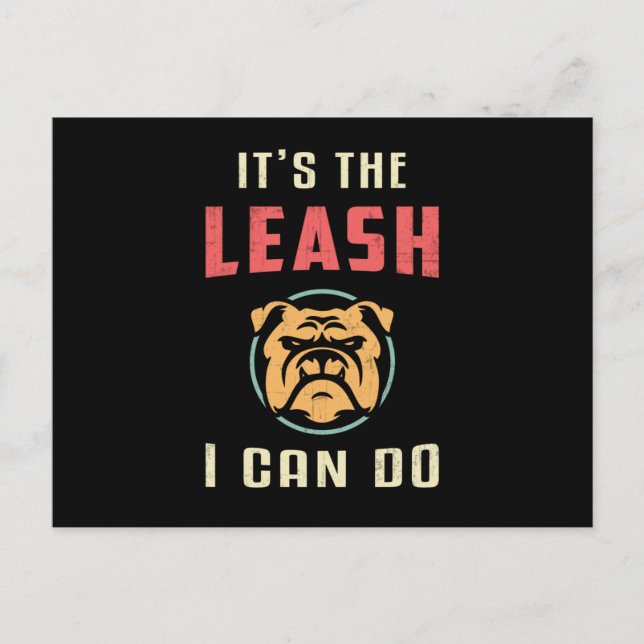 Postal Bulldog en inglés es correa que puedo hacer divert (Anverso)