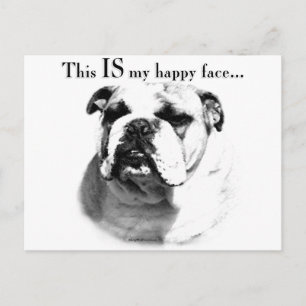 Postal Bulldog Feliz Cara
