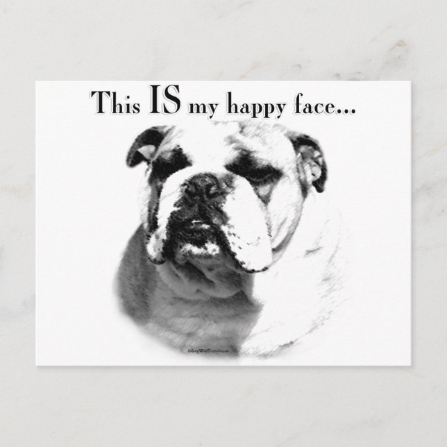 Postal Bulldog Feliz Cara (Anverso)