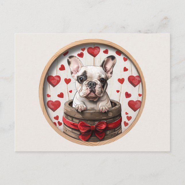 Postal Bulldog francés de San Valentín (Anverso)