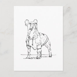 Postal Bulldog Francés Divertido - Pensando en Ti