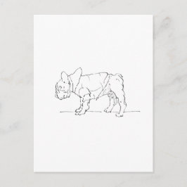 Postal Bulldog Francés Divertido y Adorable, Humor de Per