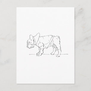 Postal Bulldog Francés Divertido y Adorable, Humor de Per