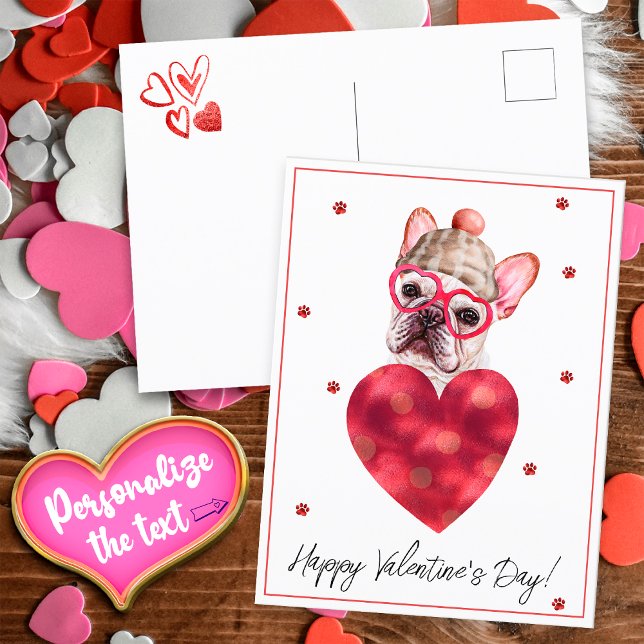 Postal Bulldog francés El día de San Valentín francés per (Subido por el creador)