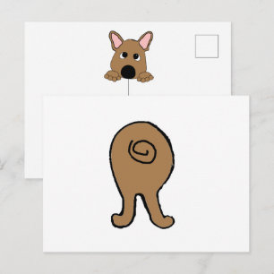 Postal Bulldog Francés Fawn Hiney Dibujo Animado