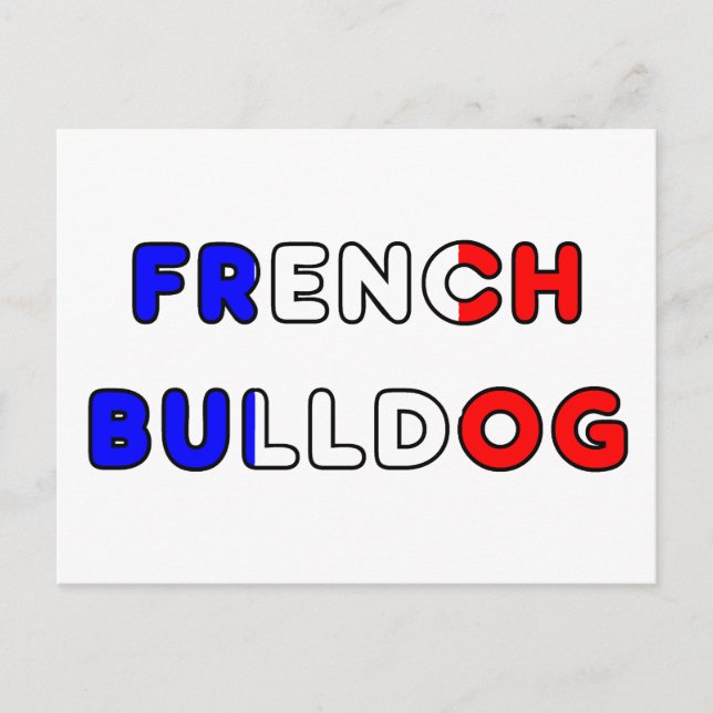 Postal bulldog francés flg en nombre (Anverso)
