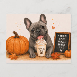Postal Bulldog Francés Gris Calabaza Especiada Cálida