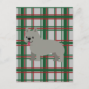 Postal Bulldog francés gris, Navidades jugados