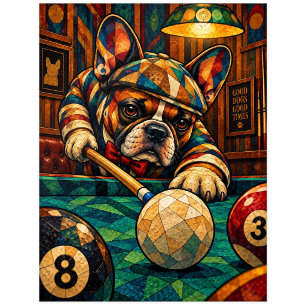 Postal Bulldog Francés, Mosaico Geométrico