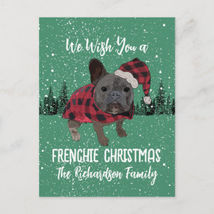 Postal Bulldog Francés Navidad Perro Personalizado French