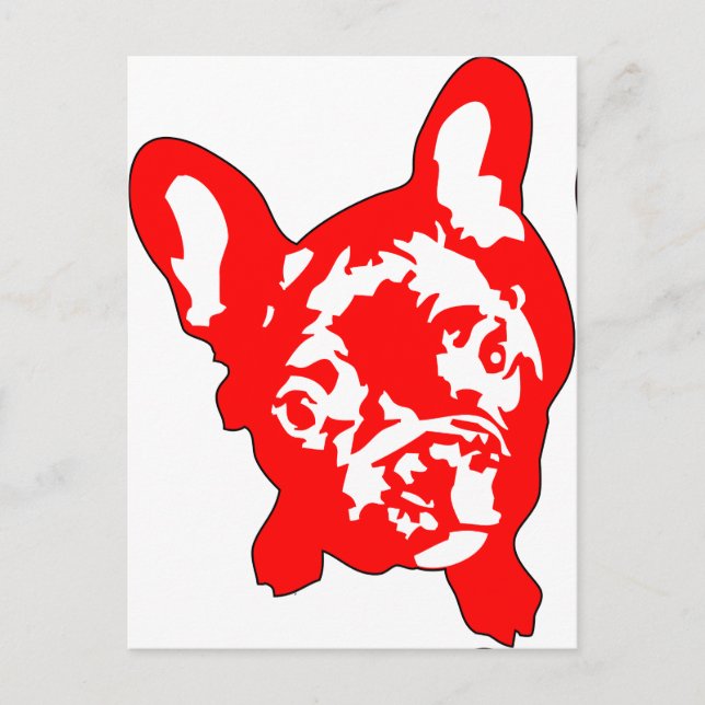 Postal Bulldog francés sentado (Anverso)
