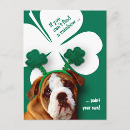 Postal Bulldog gracioso Personalizado de San Patricio