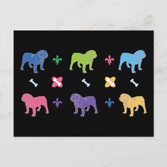 Postal Bulldog inglés (Anverso)