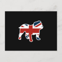 Bulldog inglés con bandera de la bandera de la ban