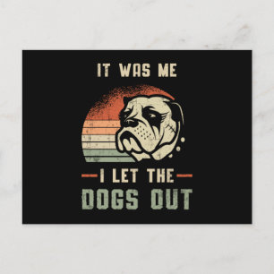 Postal Bulldog Inglés Dejé Que Los Perros Se Vintage Grac