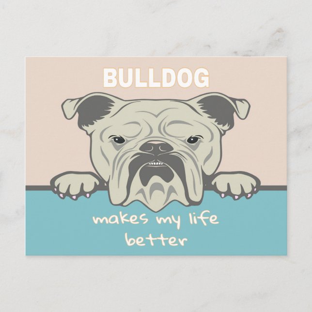 Postal Bulldog inglés divertido (Anverso)