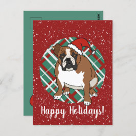 Postal Bulldog Inglés Navidad 