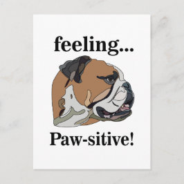 Postal Bulldog inglés sintiendo cara Mascota conciliadora