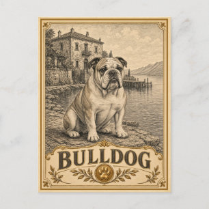Postal Bulldog, Perro Patrimonio Vintage