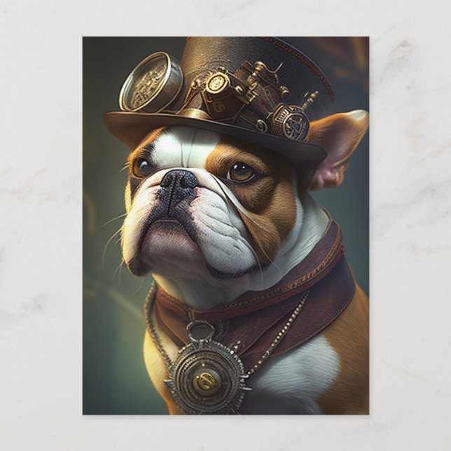 Postal Bulldog Steampunk (Anverso)