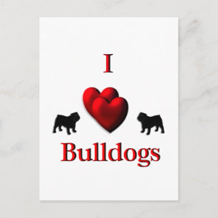 Postal Bulldoges del corazón