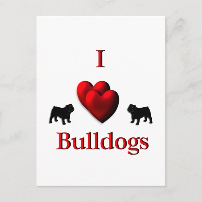 Postal Bulldoges del corazón (Anverso)