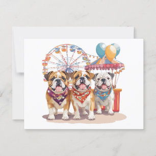Postal Bulldogs Ingleses En Una Feria
