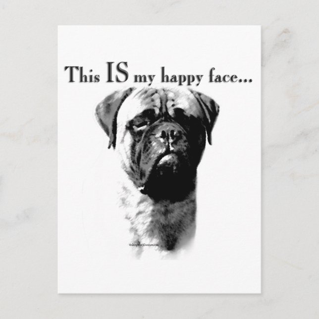 Postal Bullmastiff Happy Face (Anverso)