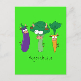 Postal Bulls vegetarianos Bulls vegetales Graciosos Posta