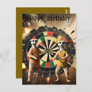 Postal Bullseye Burrow: Jugadores de Meerkat Dart, cumple