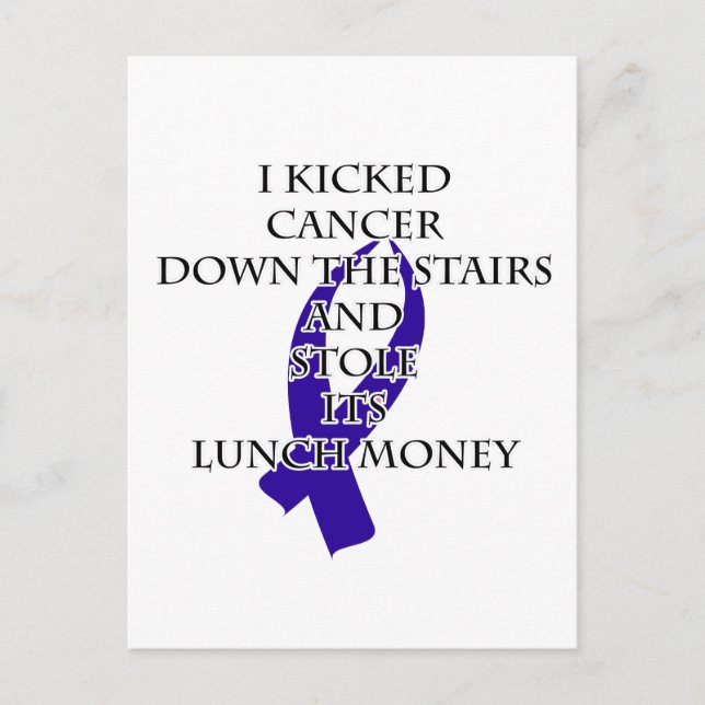 Postal Bully de cáncer (cinta azul oscura) (Anverso)