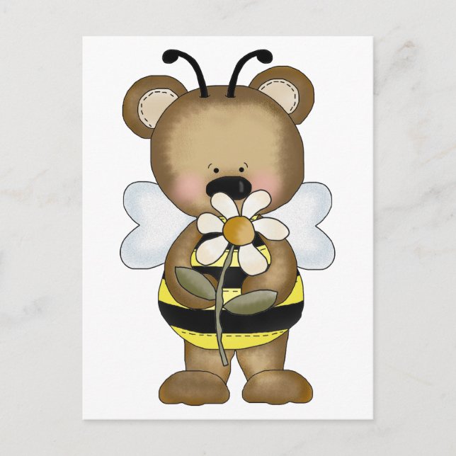 Postal Bumble Bee Baby Bear (Anverso)