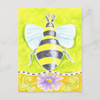 Postal Bumble Bee y Purple Daisy