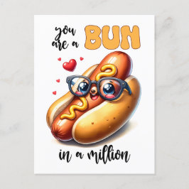 Postal Bun en un divertido Valentine de Punny, un perro c