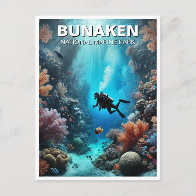 Postal Bunaken Indonesia Scuba Diver (Anverso)