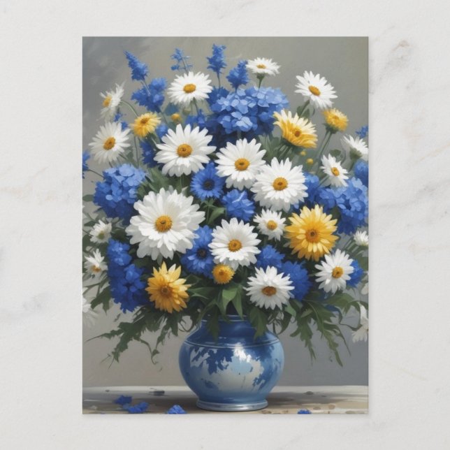 Postal Bunch of Flowers Elegant Watercolor (Anverso)