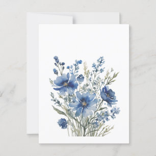 Postal Bunch of Flowers Elegant Watercolor